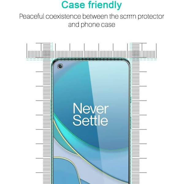 Glasskärmskydd för OnePlus 8T Okrossbart härdat glas set med [X2] härdat glas