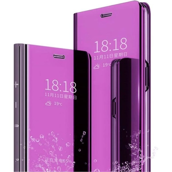 Beskyttelsescover til iPhone 12 Pro - E.F.CONNECTION - Stiv - Lilla - Gennemskinnelig solid spejlcover Lila