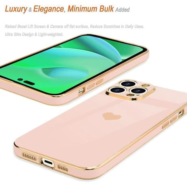 Mobilskal - Lyx - för iPhone 14 Pro Max - Rosa - Hjärtmönster - Flexibel TPU Rosa