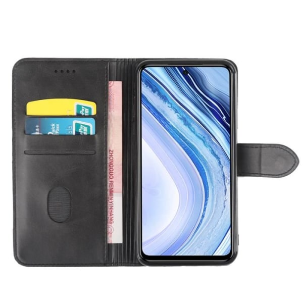 Fodral - Xiaomi - Redmi Note 9S/ Note 9 Pro - PU-läder - Svart - Integrerat stöd Svart