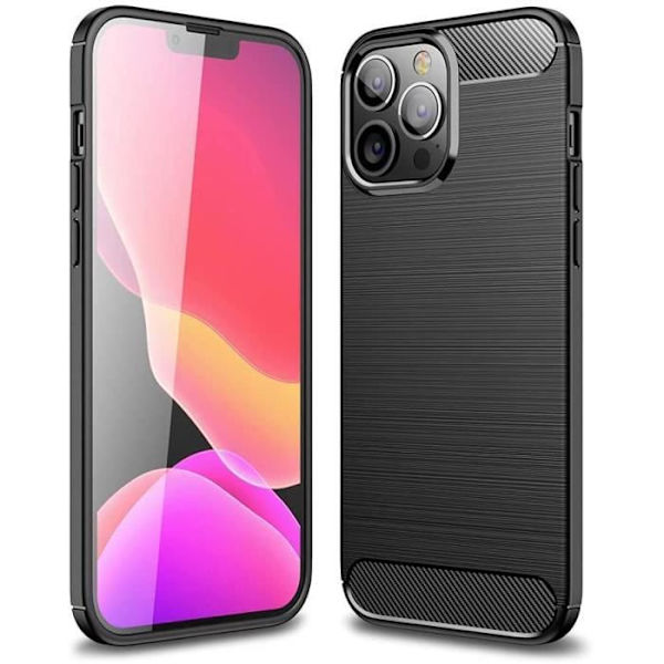 TPU silikonfodral för iPhone 13 Pro Max (6,7") - E.F.CONNECTION - Soft Carbon Black Svart
