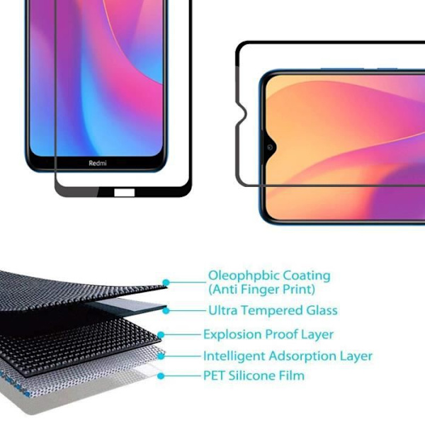 Til Xiaomi Redmi 7 hærdet glas skærmbeskyttelsesfilm [9H hårdhed] [3 stk] Transparent