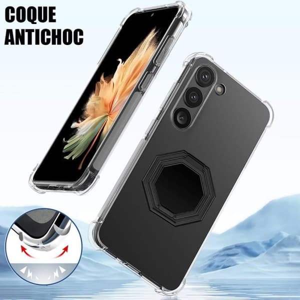 Coque - E.F.CONNECTION - För Xiaomi Redmi 10A/9C - Ultra Slim Silikon - Stötsäker - Multi-vinkel Stöd Svart Svart