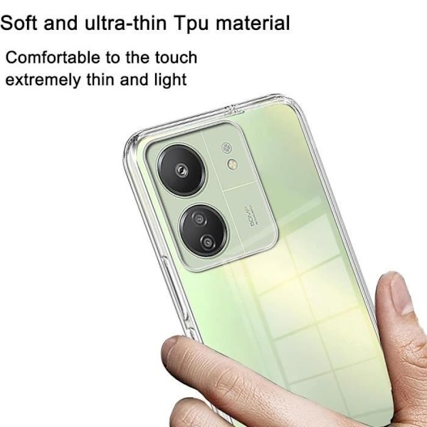 Fodral till Xiaomi Redmi 13C - Mjukt Anti-Slip Transparent Skydd