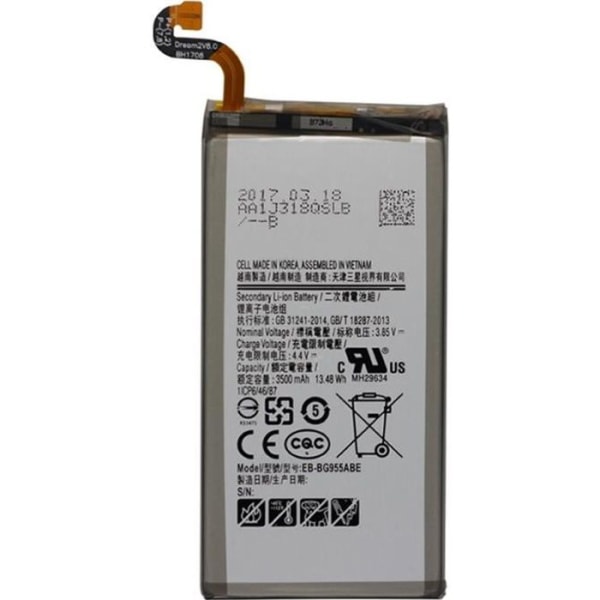 Eb-bg955aba 3500mah litiumpolymerbatteri för Samsung Galaxy S8+ / G955f / G955a / G955u / G955v / G955t - 216971 Svart