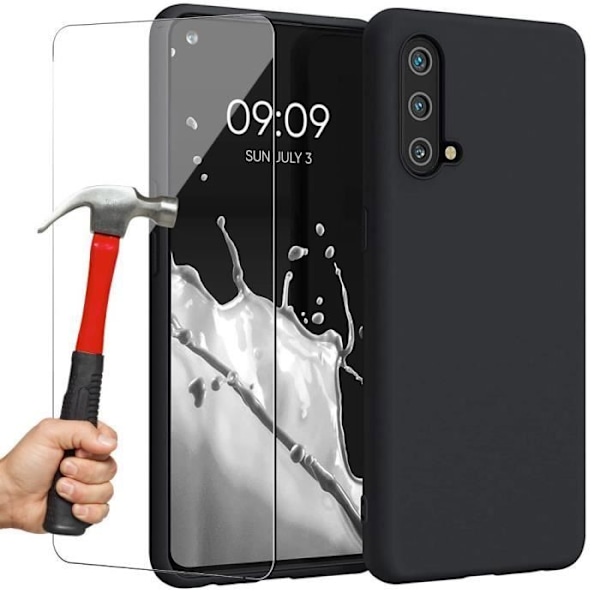 Beskyttelsesetui til Oneplus Nord CE 5G - E.F.CONNECTION - Blød sort silikone - Anti-shock Svart