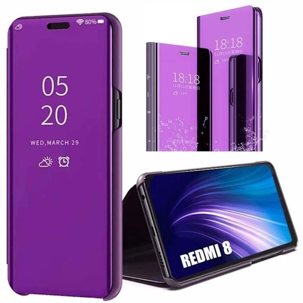 Skyddsfodral för Redmi 8 - E.F.CONNECTION - Mirror Effect Translucent Window - Lila lila