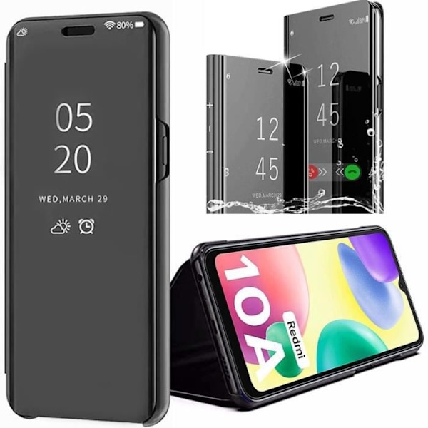 Fodral för Redmi 10A Smart Fodral 360-graders skyddsspegeleffekt Svart