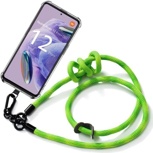 Lanyardfodral för Xiaomi Redmi Note 12 Pro+ 5G Stötsäkert förstärkt skydd med Robust Lanyard Green