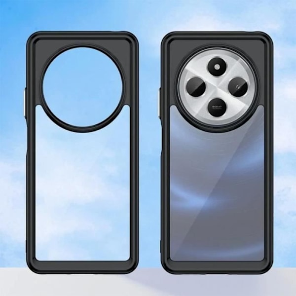 Coque - Xiaomi - Redmi 14C - Stötsäker Skydd - Transparent - Svart Silikonkant Transparent, svart
