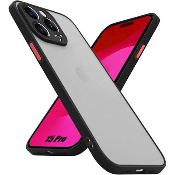 iPhone 15 Pro Fodral, Heavy Duty Matt Silikon Stötskydd - Svart