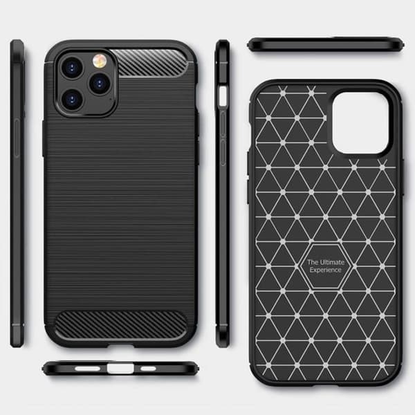 Siliconfodral + Härdat Glas - för iPhone 12 Pro Max - Svart - Stötresistent - Repåtersistent - Mjuk Svart