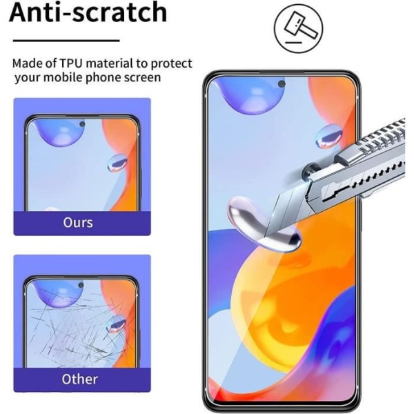 Pakke-3 hærdet glas til Redmi Note 11 Pro - 9H stødsikker skærmbeskytter Transparent