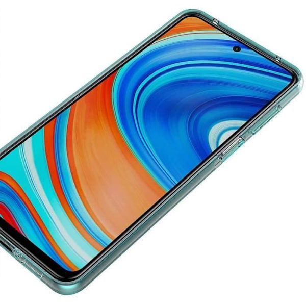 Fodral för Redmi Note 9 Pro (6,67 tum) högresistent silikon anti-chock + härdat glas Transparent