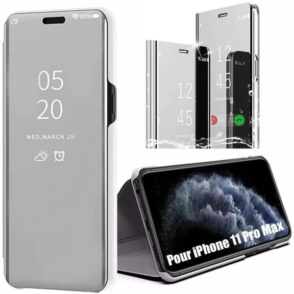 Skyddshölje - E.F.CONNECTION - för iPhone 11 Pro Max - Silver - Spegeleffekt - Hård Silver