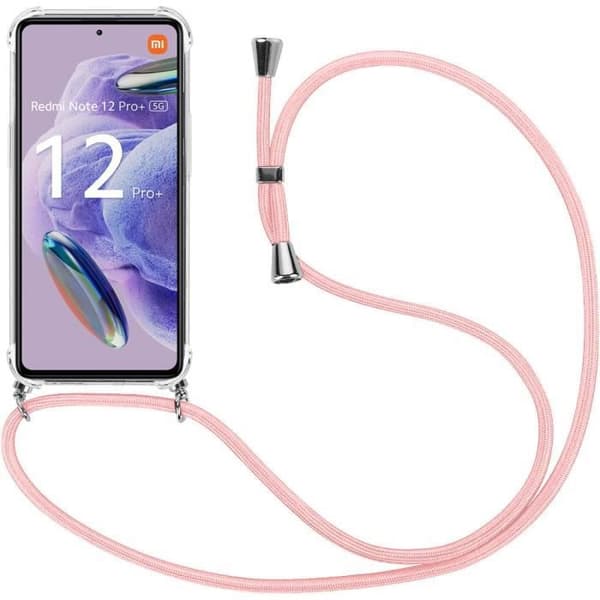 Coque - Xiaomi - Redmi Note 12 Pro+ 5G - Stötsäker - Justerbar snodd - Rosa Rosa