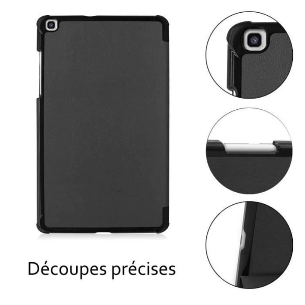 Smart fodral - Toproduits® - Galaxy Tab A7 Lite 8,7" - Ultratunt - Stylus ingår - Mikrofiberskydd Svart