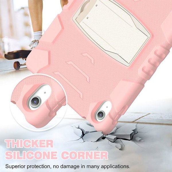 Coque för iPad A16 (11") / iPad 10 2022 (10,9" 10e Generation) Heltäckande Stötabsorberande Hård Skydd Rosa Rosa