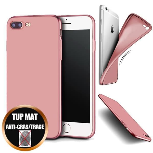 Coque - Apple - iPhone 8 Plus - Stötsäker - Ultra Slim - Silikongel Matt Rosa Rosa