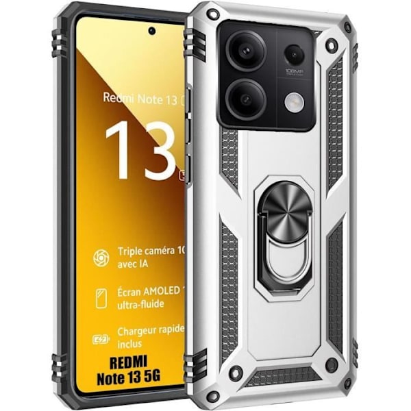 Coque - E.F.CONNECTION - för Xiaomi Redmi Note 13 5G - Hårdt skydd - Silver - Repellerande Silver