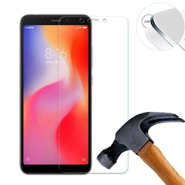 Skærmbeskyttelsesfilm - Lusee - Xiaomi Redmi 6 - 9H hærdet glas - Transparent - 2 stk. Transparent