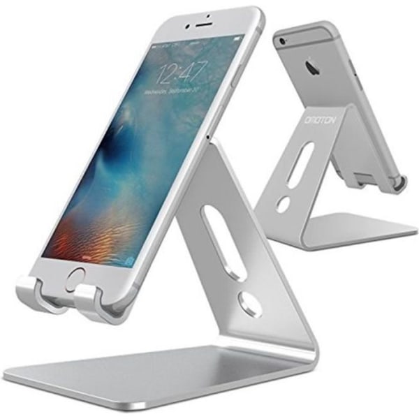 Mobiltelefonhållare, bordsställ/hållare för e-läsare Aluminium - Silver
