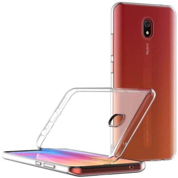 Etui til Redmi 8A (6,2") høj-modstands anti-shock silikone + hærdet glas Transparent