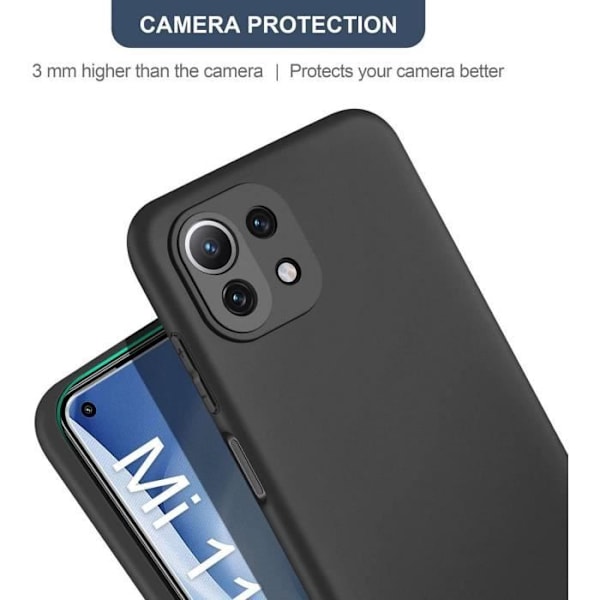 Skyddsskal - E.F.CONNECTION - för Xiaomi Mi 11 Lite - Mjuk silikon - Stötsäker - Tunn lätt svart Svart
