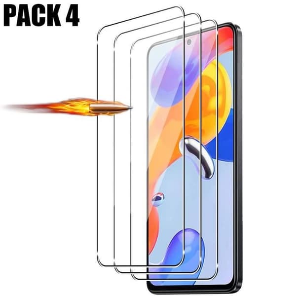 [4 st] Härdat glas för Redmi Note 11-Note 11S skärmskydd Transparent