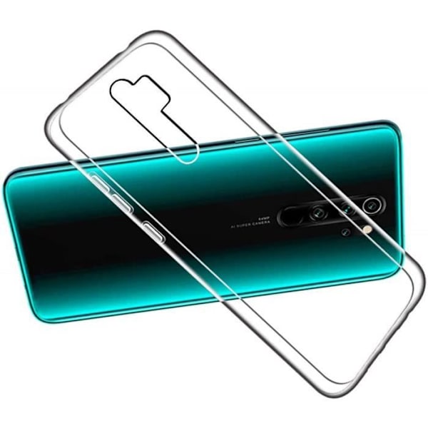 Beskyttelsesskal - MP4 TELECOM - Xiaomi Redmi Note 8 Pro - Transparent Silikone - Tempereret Glas - Ridseresistent