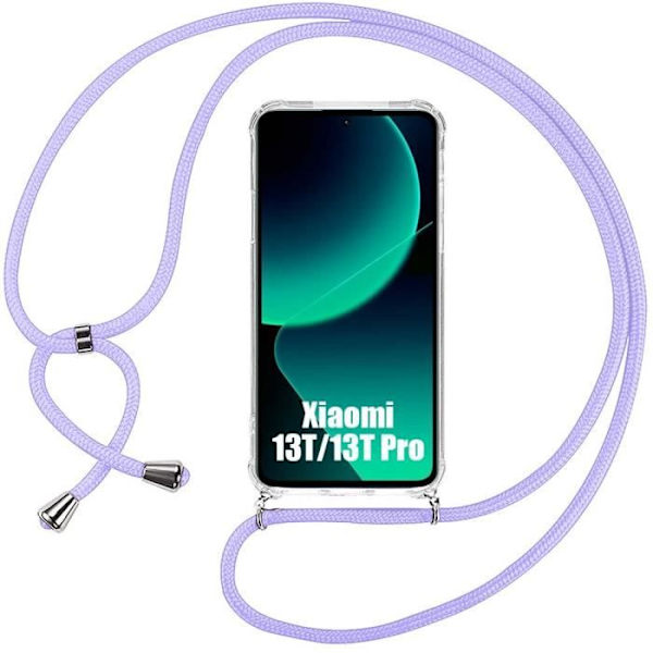 Siliconfodral - Xiaomi - 13T/13T Pro - Stötresistent - Repeller - Lila Snodd Klar, lila