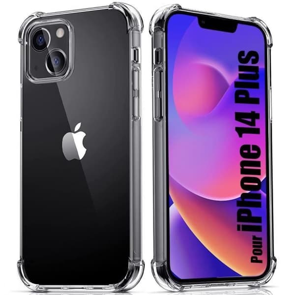 Skyddsskals - E.F.CONNECTION - för iPhone 14 Plus - Ultra Slim Silikon - Transparent - Stötresistent Transparent