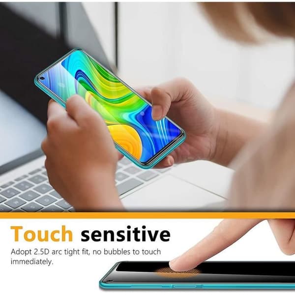 Lot 2 Härdat glasskydd för Redmi Note 9 - E.F.CONNECTION - Antispårglasfilmer Transparent