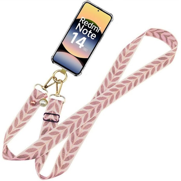 Skydd för Xiaomi Redmi Note 14 5G (inte för 4G) - med justerbar snodd - E.F.Connection Transparent