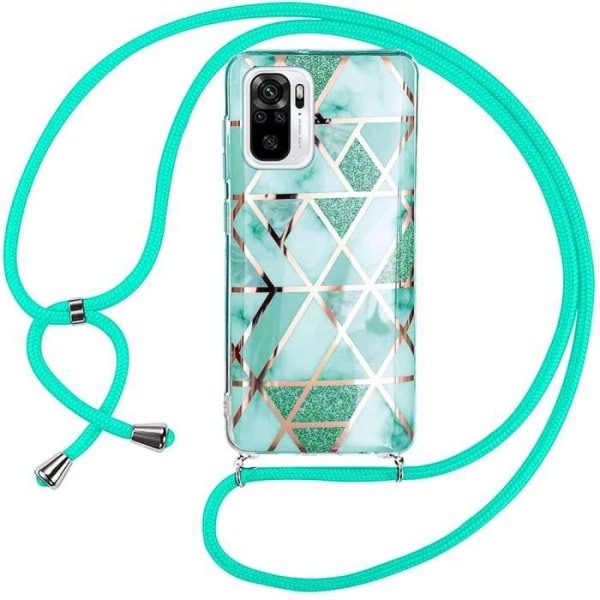 Fodral Halsbandssladd för Redmi Note 10-10S TPU Förstärkt Anti-Scratch Färg Turkos Turkos