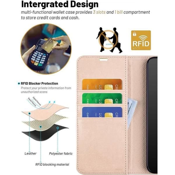 Coque - E.F.CONNECTION - För S24 Plus - Guldskinnseffekt - Magnetisk stängning - Semihård gyllene
