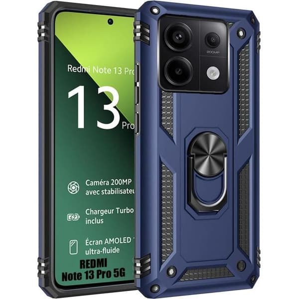 Coque - E.F.CONNECTION - För Xiaomi Redmi Note 13 Pro 5G - Stötsäker - Förstärkt kant - Stödjacka marinblå