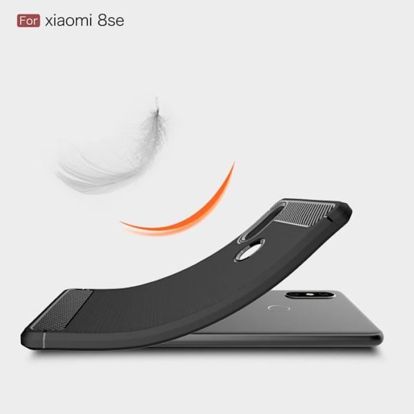 Xiaomi Mi 8 SE Fodral Kolfiberfjädrande TPU-skyddsskal för Xiaomi Mi 8 SE - Svart