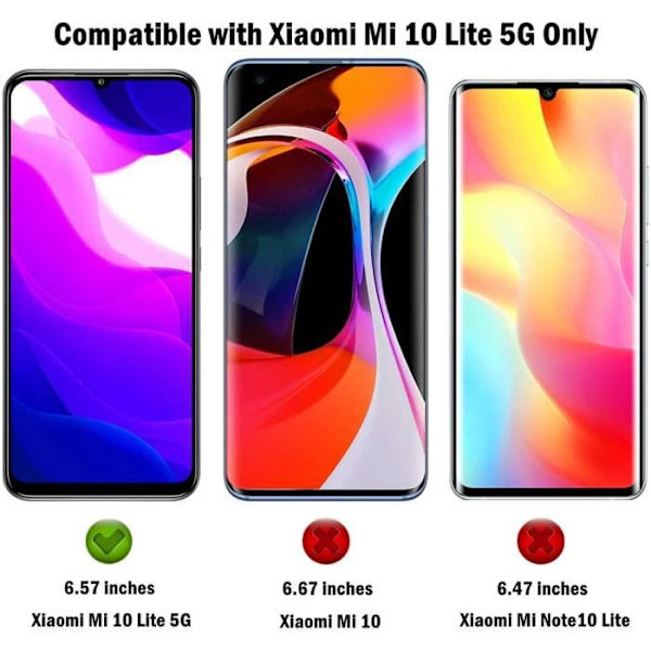 Skærmbeskyttelsesglas til Xiaomi Mi 10 Lite Unbreakable hærdet glas sæt af [X2] hærdet glas