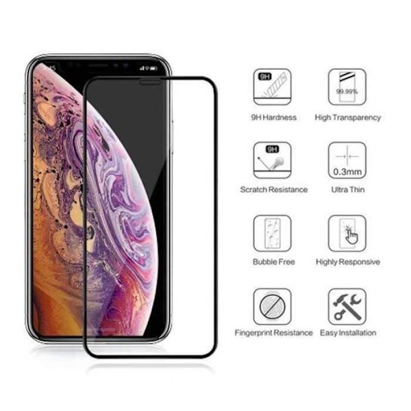 iPhone XR härdat glas, [3D full täckning] [9H hårdhet] Anti-skrapa skärmskyddsglas för iPhone XR [6,1 tum] F0CE94