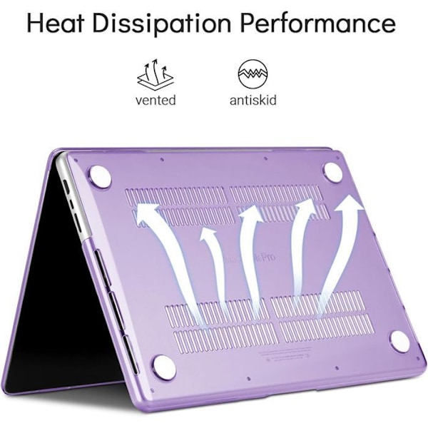 Fodral för MacBook Pro 16 Tum M4 M3 M2 M1 Pro/Max 2024 2023 2021, Antislipsskydd med Luftventilationsfack - Lila Lila