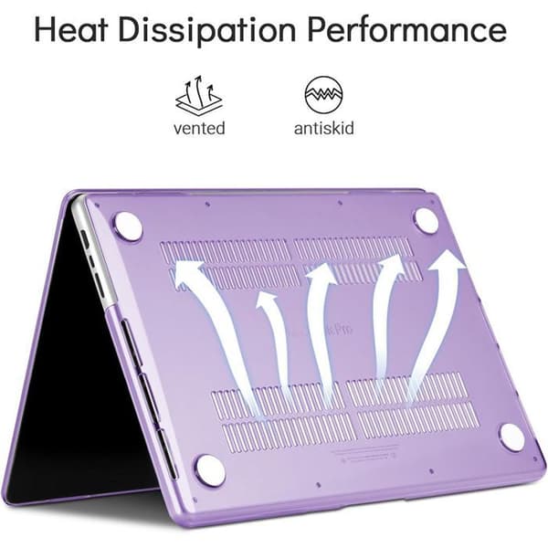 Skyddsskal - E.F.CONNECTION - MacBook Pro 16" - Halkfri - Lila - Ventilation Violett