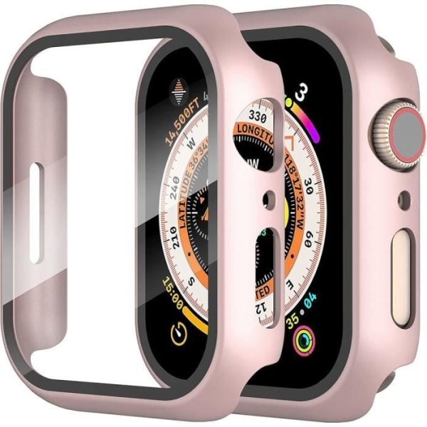 Etui til Apple Watch 41mm Series 9-8-7, Fuld beskyttelse Anti-ridse med skærmbeskytter - Pink Rosa