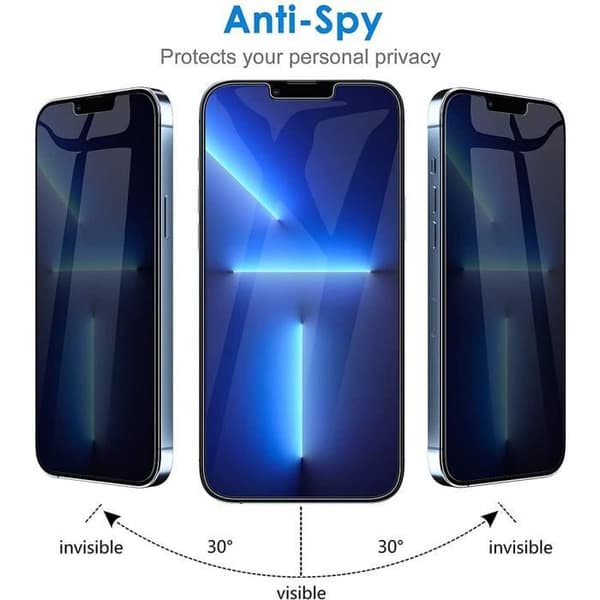 E.F.Connection - 3 st antispionhärdat glas för iPhone 13 Pro (6.1") Svart