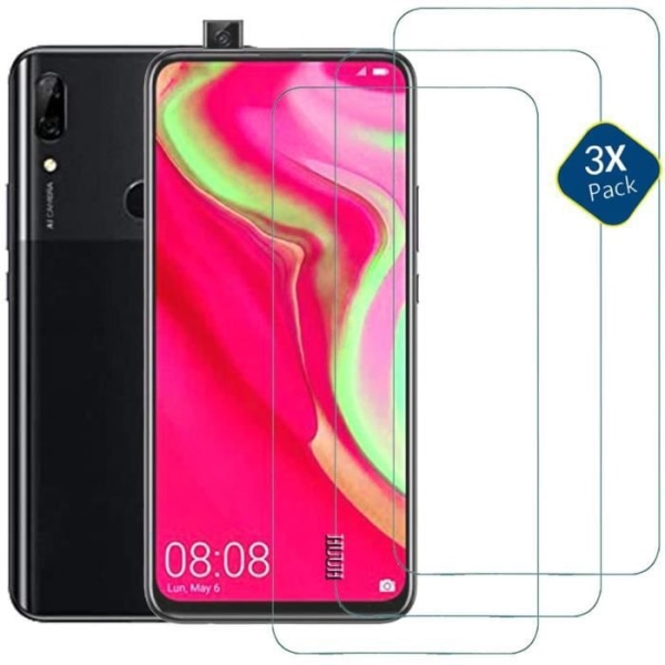 [3 stykker] Hærdet glas til Huawei P Smart Z, skærmbeskytter, 2,5 D buer, tykkelse: 0,26 mm, 9H hårdhed, 99% HD, Følsomhed