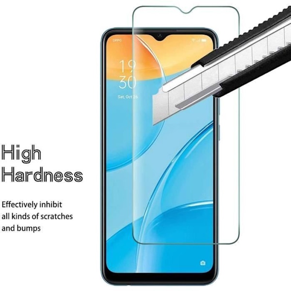 Skärmskydd - E.F.ANSLUTNING - OPPO A15 - Set om 3 - Härdat glas - Reptålig Transparent