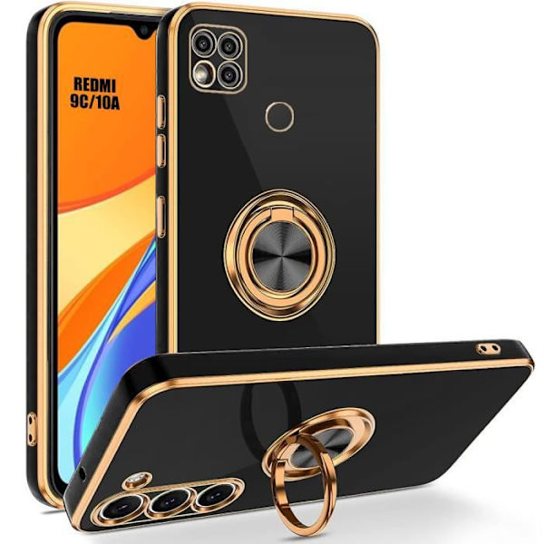 Ringfodral till Xiaomi Redmi 10A - Redmi 9C Black Fashion Anti-Scratch Mjuk TPU Svart