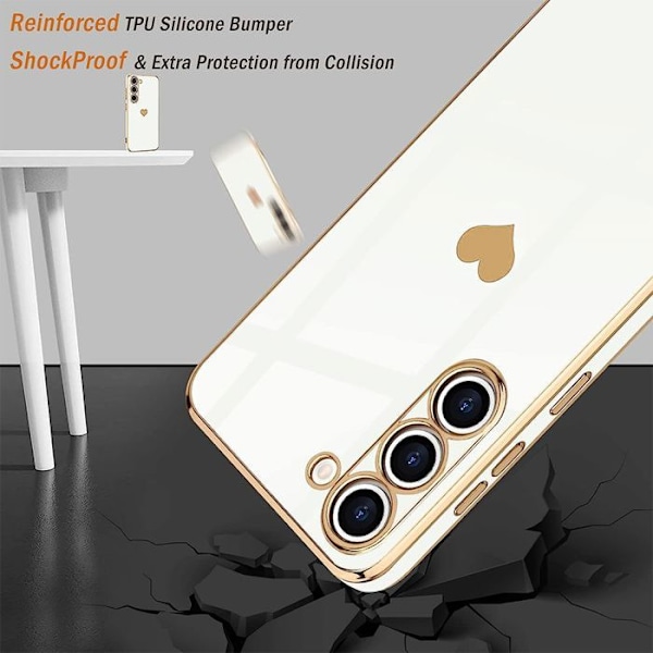 Coque til Xiaomi 15, Hjerte Mønster Stødabsorberende Blød Anti-Ridser Hvid Vit
