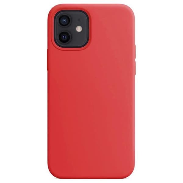 Silicon Fodral - E.F.CONNECTION - för iPhone 12 Pro Max - Röd - Stötsäker - Härdat Glas Röd
