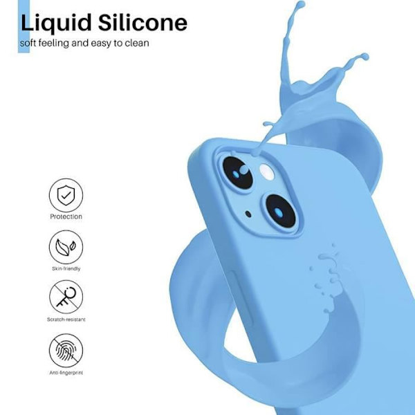 Coque - E.F.CONNECTION - för iPhone 14 - Silikon TPU - Stötsäker - Lätt Blå